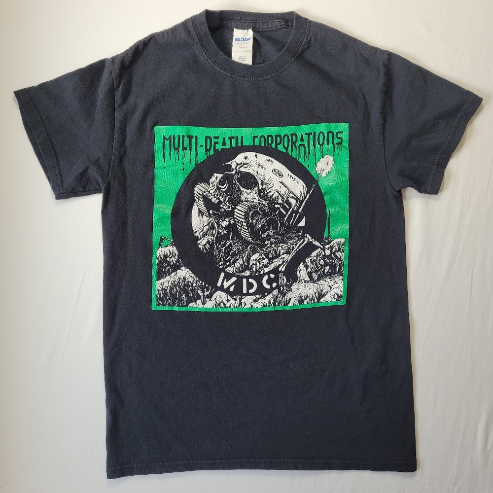 Black MDC Punk Band Cotton GildenTee Size S